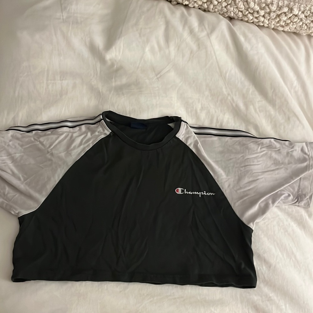 Champion Women's Heritage Cropped Tee, Left Chest